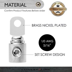 Conext Link RT0N-2 Set Screw Ring Terminal 2 Pack (1/0 Gauge, Nickel)