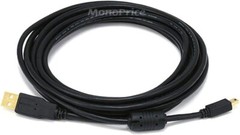 Monoprice USB 2.0 Type-A Male to Mini Type-B 5pin Male Cable 28/24AWG, 15FT Gold