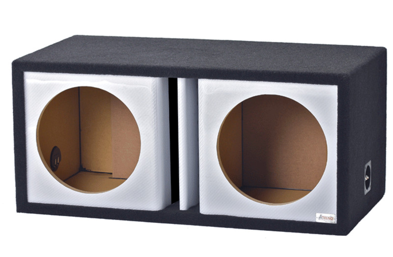 12DVR – White Carbon Fiber – 12″ Dual Vented Heavy Duty Subwoofer Box-33 hz