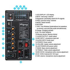 Dual 10″ Subwoofer Bluetooth Speaker 9000W Rechargable Party w/LED FM Karaok DJ