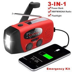 30000mAh Emergency Wind Up Dynamo Solar Hand Crank Radio FM/AM Power Bank Torch