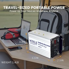600W Power Inverter 12/24V DC to 110V 120V AC Peak Power 1200W Vehicle Emergency