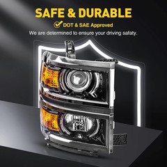 2014-2015 Silverado 1500 LTZ/High Country Headlight Assembly–Compatible Replacem