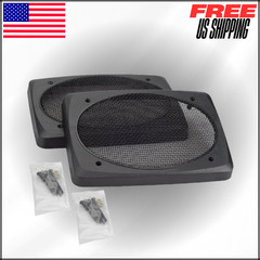 Speaker Grills Black Wire Mesh Durable ABS Plastic Frame Pair 6″x9″