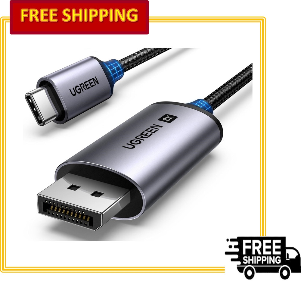 UGREEN Unidirectional Braided USB C to DisplayPort 1.4 Cable 8K@60Hz 4K@240Hz