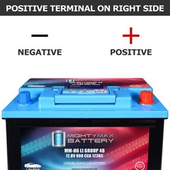 Mighty Max MM-H6LI Group Size 48 12.8V 54Ah 123RC Lithium Replaces BMW 330ci 06