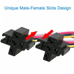 5 Pack 12V 30/40 Amp 5-Pin SPDT Automotive Relay w/ Wires & Harness Socket Set