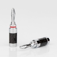 4x Banana Plug For Hifi Speaker Carbon Fiber Rhodium Plated Banana Connector NEW