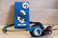VINTAGE 1982 SMURFS AM RADIO WITH HEADPHONES TESTED WORKS CARTOON HONG KONG MADE
