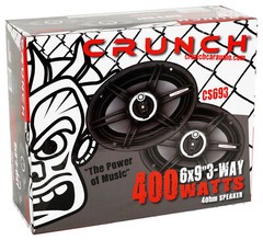 Pair Crunch CS693 6×9″ Car Audio 3-Way Speakers 400 Watts Max
