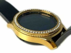 24K GOLD Plated Samsung Gear S3 Classic DIAMOND Rhinestone Band And Bezel Custom