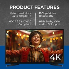 OREI HDMI Splitter 1 in 2 out, upto 4K@30Hz Display Duplicate/Mirror (HD-102)