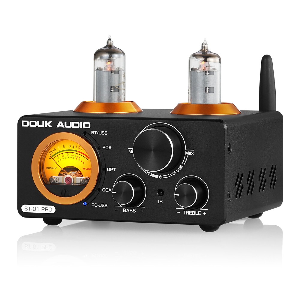 Douk Audio ST-01 PRO Bluetooth Tube Amplifier VU Meter USB DAC COAX/OPT Amp 100W