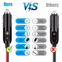 12V Car Cigarette Lighter Socket Extension Cord Cable 13ft Heavey Duty Adapter
