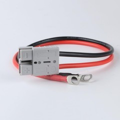 2 PCS 1.64 Ft 8AWG Cable 50A Connector LiFePO4 Battery M8 Terminal Forklift