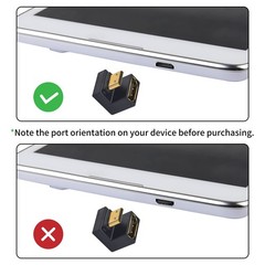 Duttek 8K U Shaped Up Angle Mini HDMI to Adapter 1 Pack, 48Gbps Black
