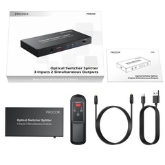 Digital Audio Switcher Splitter – 3 in 2 Out 3 Port Spdif Toslink Optical Swi…