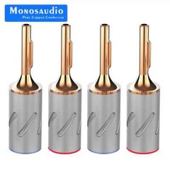 Monosaudio B801 Pure Copper Rhodium Plated Banana Plug for HiFi Loudspeaker Wire