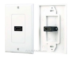 2 Pack Lot – 1-Port HDMI Wall Face Plate Panel Cover Outlet 4K ARC HDR 3D White