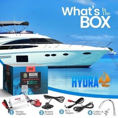 Pyle 2 Channel 300W RMS Waterproof iPod/MP3 Marine Power Amplifier – White
