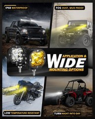 8Pcs AUXBEAM 3″ LED Driving Pods Work Light Bar Spot Fog Offroad Ditch Lights
