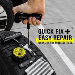 Tire Repair Kit with Air Compressor Universal Flat Tire Plugs Repair Punctures R