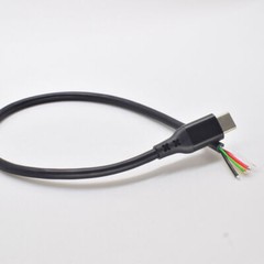 2pcs 30cm USB Type-C Male Plug PD Power Cable 5A Fast Charge 5 Wires Pigtail DIY