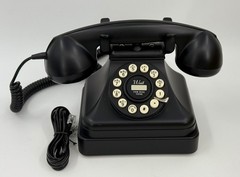 Crosley Model CR62 Classic Desk Phone Black Push Button Land Line Rotary NWOP