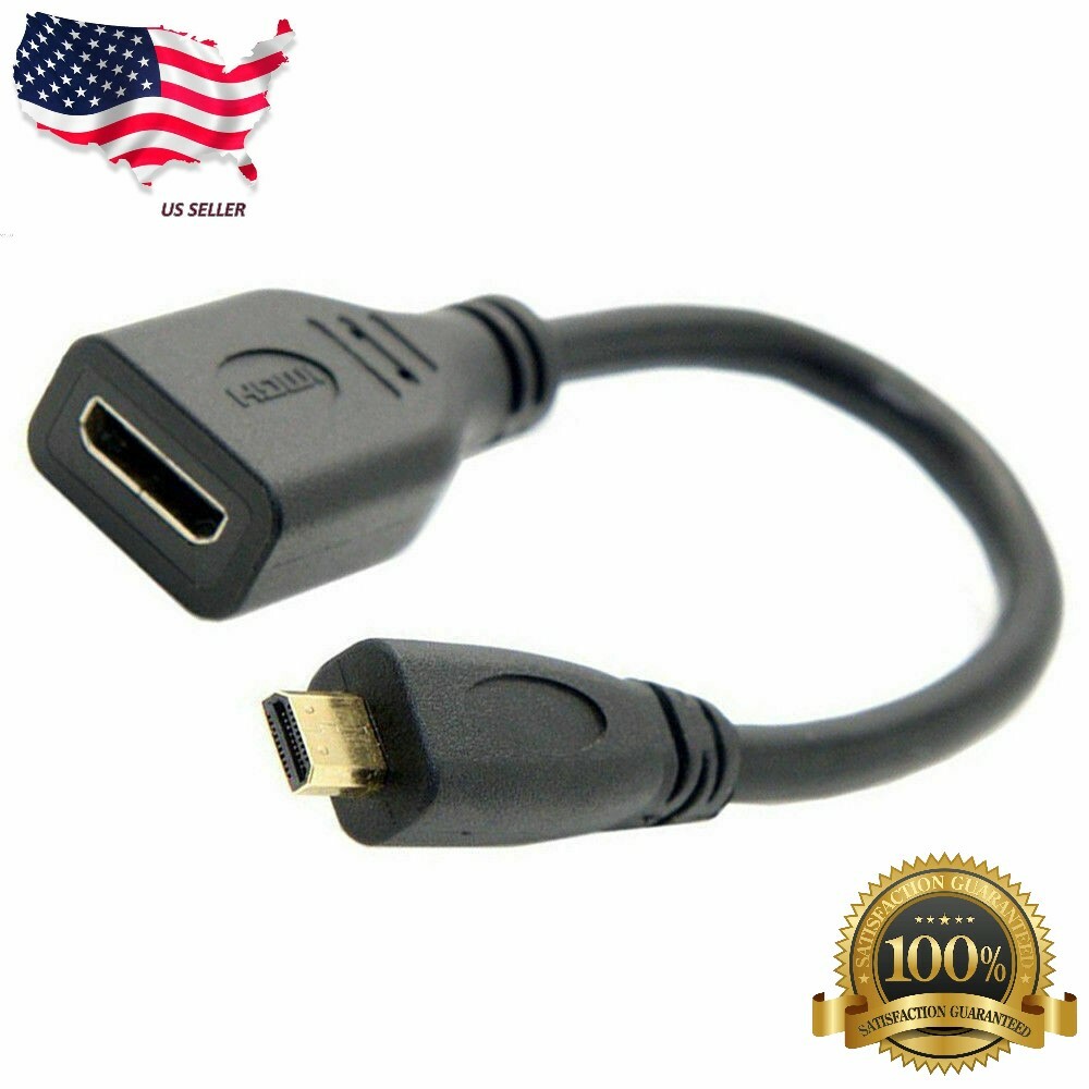 Hot Micro HDMI (Type D) Male to HDMI (Type A) Female Converter Cable For HDTV.