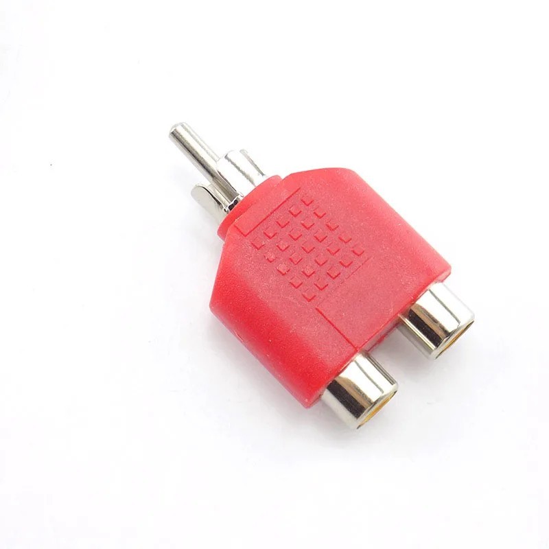 Audio Connectors Adapter Plug RCA Y Splitter AV Audio Converter 1Male to 2Female