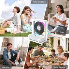 C229 Desktop Portable CD Player with Bluetooth 5.3,Built-In Speaker Hi-Fi Sound
