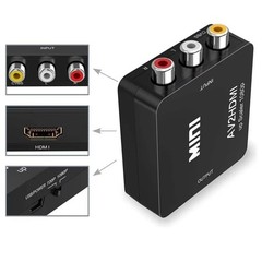 RCA AV to HDMI HD Converter Adapter Composite 3RCA CVBS Audio Video Wii NES SNES