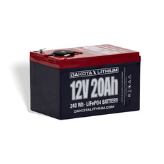 12V 20Ah LiFePO4 Battery Deep Cycle Solar RV Marine Dakota Lithium USB BMS