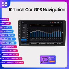 8+128GB Octa Core 10.1″ Android 12 Car Radio Stereo Navi GPS DSP WIFI/4G CarPlay