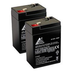 2 X 6V 6 Volt 5Ah Rechargeable Sealed Lead Acid Battery Replaces 4.5Ah 4Ah