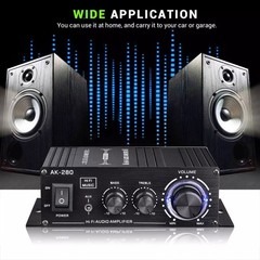 2.0 Channel AK280 Mini HIFI Stereo Digital Amplifier Fit For Home/Car Speaker