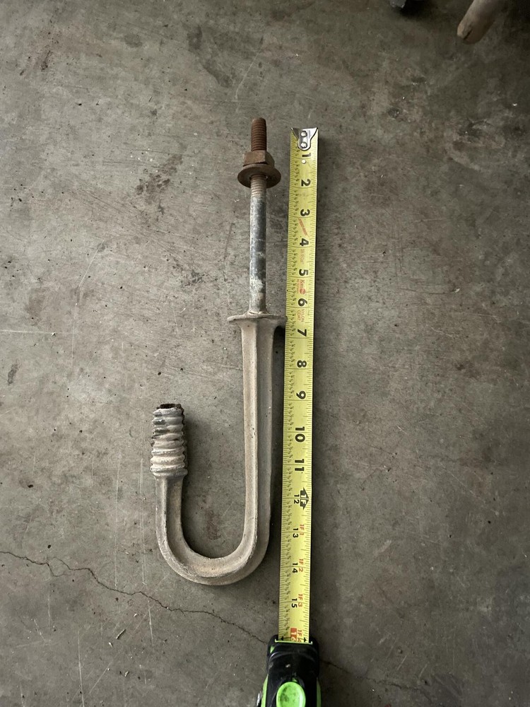 Vintage Cast Iron Telephone Pole Insulator Bracket J‑Hook -Rustic Industrial