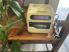 Lloyds Clock Radio CR201 Vintage Cube AM/FM Cassette Player Beige