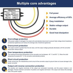 YRDZXG12V to 6V 5A 30W DC-DC24V Step-Down Adapter, 12V/24V TO