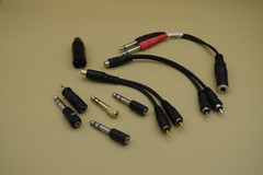 MIX LOT OF AUDIO ADAPTERS CABLES & PLUGS 3.5mm , 1/4″ , Jacks ++++