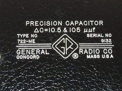 GENERAL CONCORD PRECISION CAPACITOR 722-ME, S/N 9132, 1962 U.S.A., IN WOODEN BOX