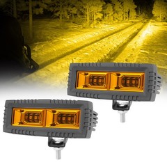 2x 5″ LED Pods Light Bar Amber Yellow Fog Lamp Offroad Driving Truck ATV SUV 4WD