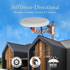 Durable 150 Miles 360° Omni-directional Amplified TV Antenna Digital HDTV Video