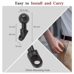 1” Ball Head for Rearview Mirror, Angled 1-Inch Ball Head Mount for