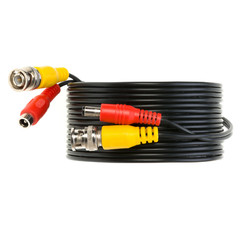 Security Camera Cable BNC CCTV Video Power DVR 10 20 30 50 75 100 FT Black Lot