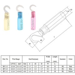 10/100pcs Heat Shrink Electrical Wire Connectors 10-22AWG Hook Crimp Terminal US