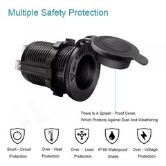 12V Cigarette Lighter Socket Power Outlet Receptacle Plug or Car Marine ATV 2PCS
