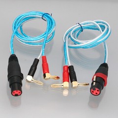1Pair Dual Banana Plug 90° to XLR 3pin Female Audio Speaker patch Cable DJ PA