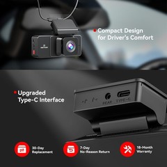 REDTIGER A3 3 Channel Dash Camera With 128GB+32GB Card 2.5K+1080P+1080P IRCamera
