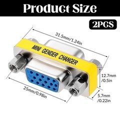 VGA Female To Female Adapter HD15 Mini Gender Changer Extender Connector